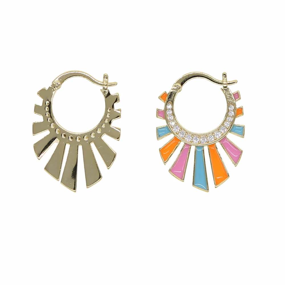 promotion pastel colorful enamel spikes geometric women fashion earring jewelry in stock