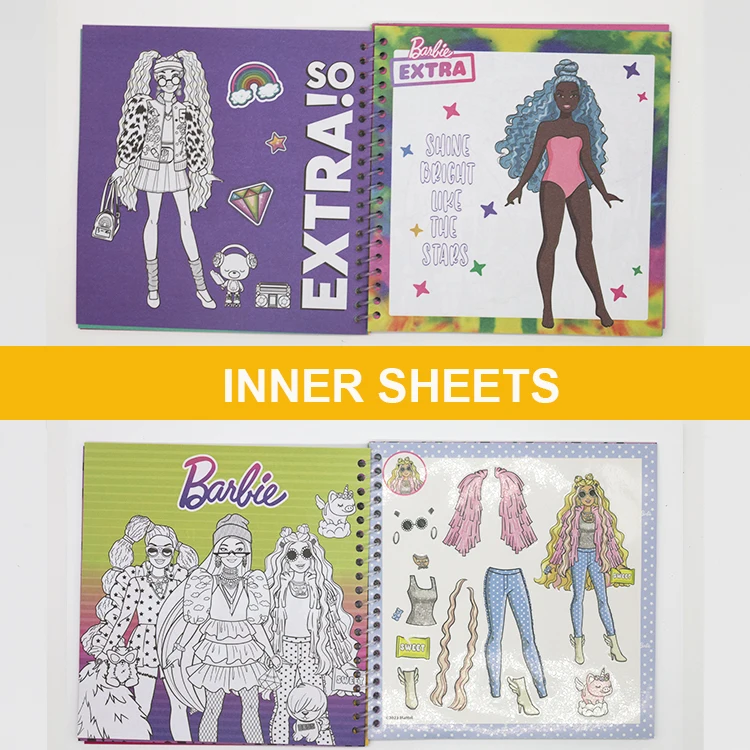 Luxury Holographic cover Girls princess Top model dress up sticker notebook