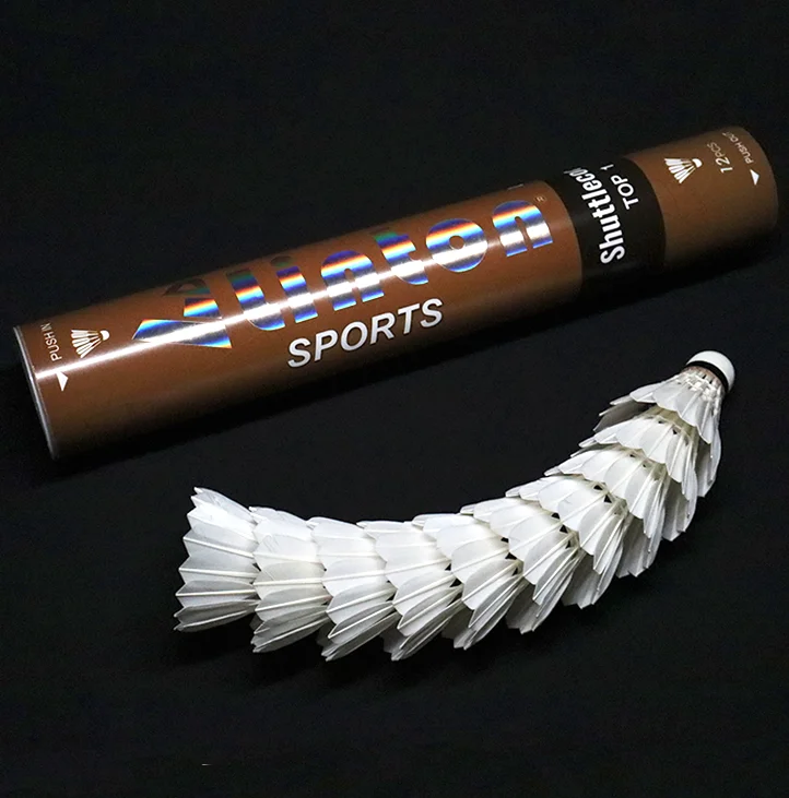 Good Quality Brand White Goose Feathers Shuttles Three Layers Cork Import Badminton Shuttlecock