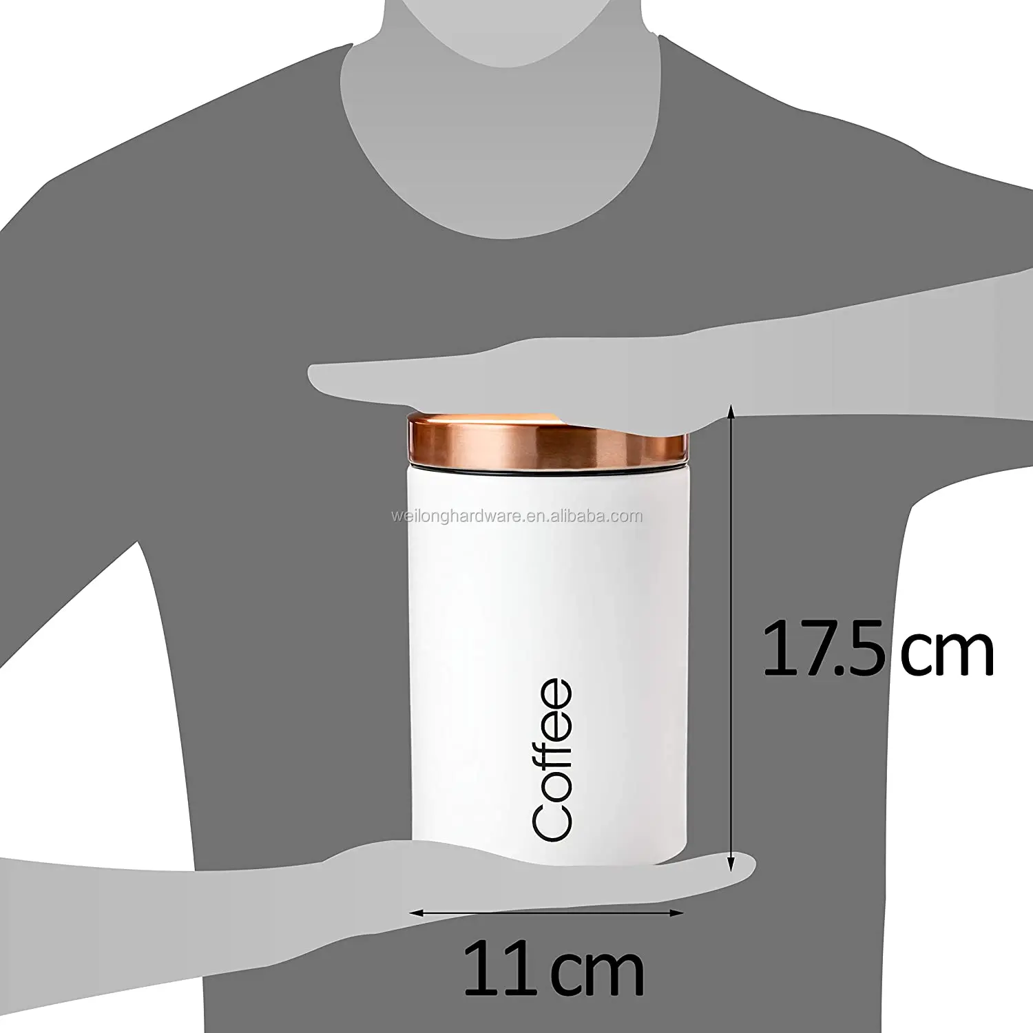 Set of 3 Large Metal Kitchen Storage Canisters Stainless Steel Lid Jars for Storage of Tea Coffee and Sugar