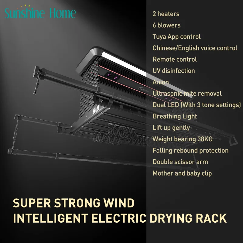 Smart Foldable Aluminum Clothes Drying Rack Electrical Style Household Goods for Indoor and Balcony Use Metal Board Material