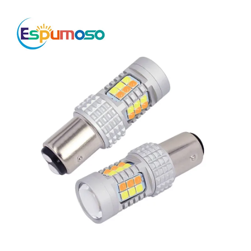 1156 1157 BAY15D T20 T25 30 SMD 3030 Led Dual Color Rear Reverse Bulbs Tail Brake lights Parking Bulbs 12V BA15S BAU15S