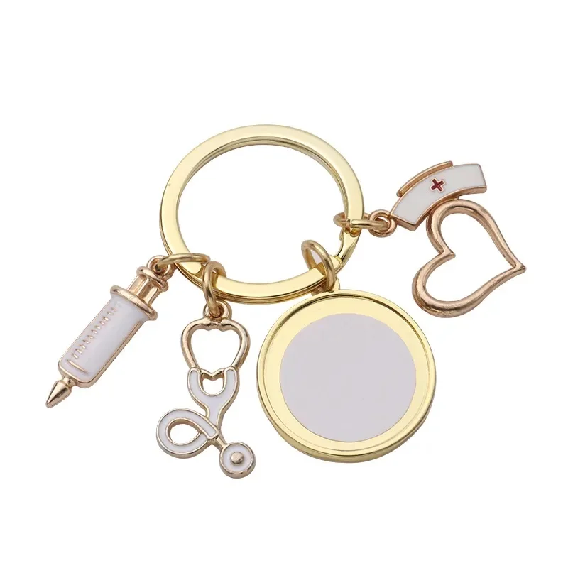 Hot Sale Best Quality Nurses Prayer Lord Sublimation Blank Metal Keychain For Doctor And Nurse
