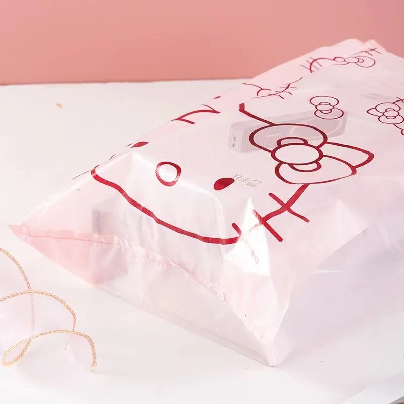 Подгонянный розовый Hello Kitty сумка для покупок Подставка Сумка многоразовая пищевая пластиковая упаковка