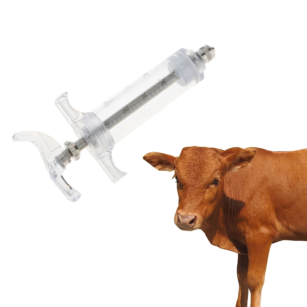 10ml 20ml 30ml 50ml Animal Injector For Pig Cow Plastic Vaccine Injection For Farming Adjustable Veterinary Syringe
