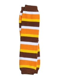 Kids Boys or Girls Thanksgiving Brown White Orange Yellow Stripes Leg Warmers Baby Leggings Wholesale