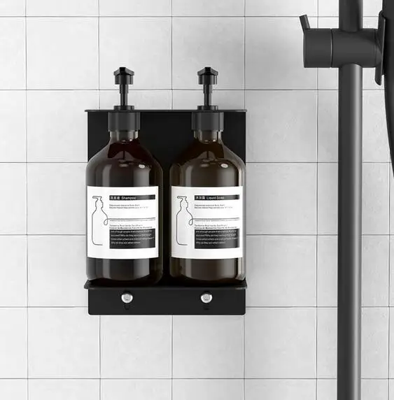 500ML Adhesive Triple Double Soap Dispenser Refillable Wall Mounted Hotel Bathroom Hand Stainless Steel 304 Shampoo Dispensers