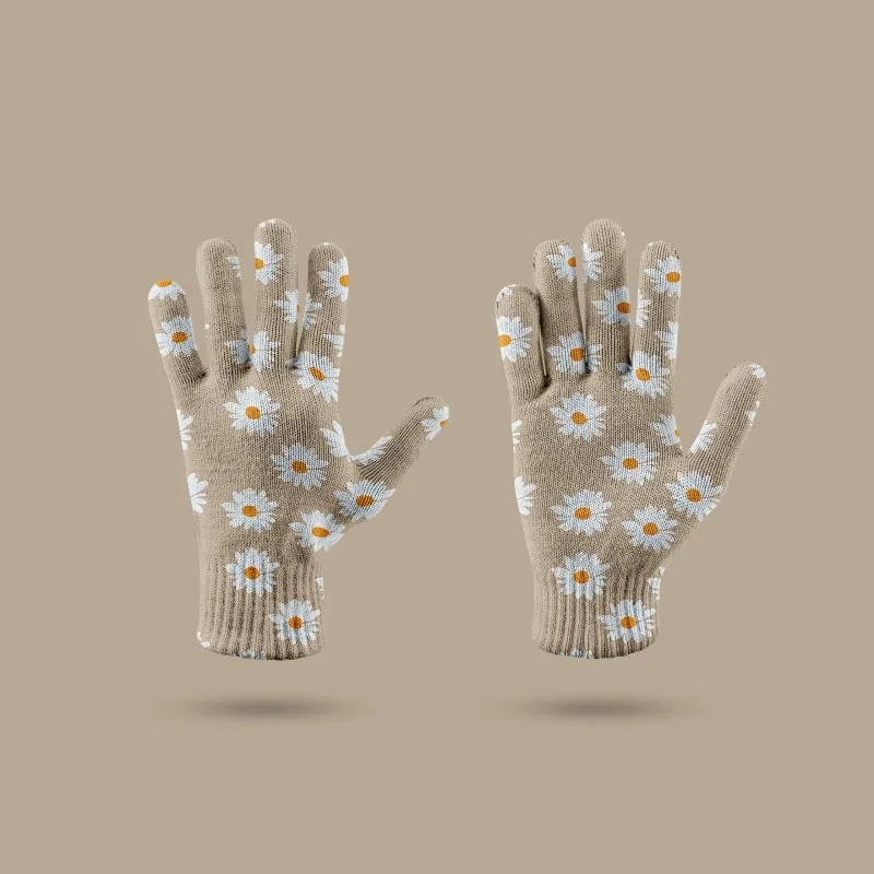 Оптовая продажа вязаные перчатки с 3D-принтом для сенсорного экрана мобильного телефона зимние осенние теплые рабочие
