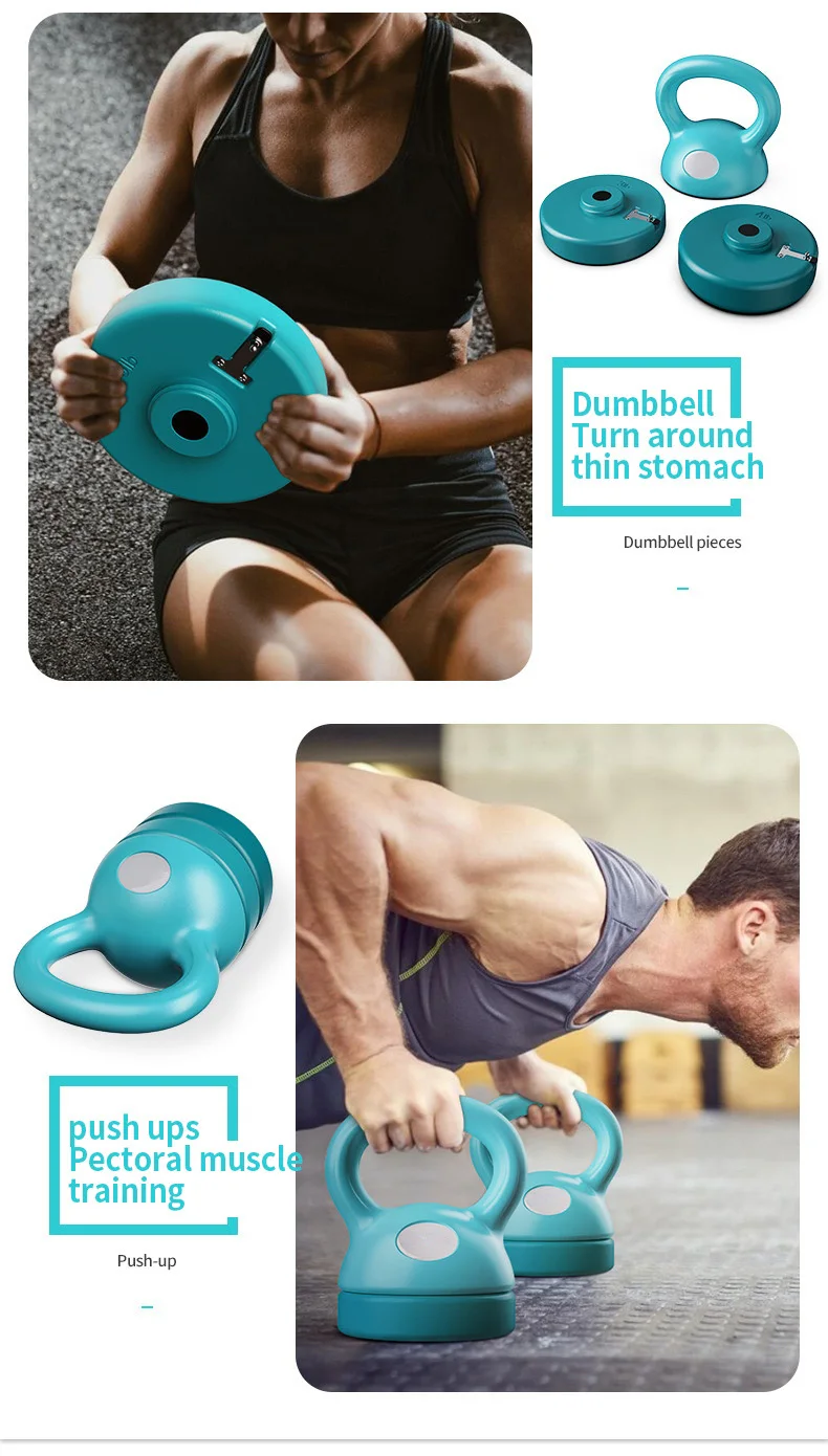 32Kg Adjustable Portable Grip Vinyl Coated Kettlebell With Handle