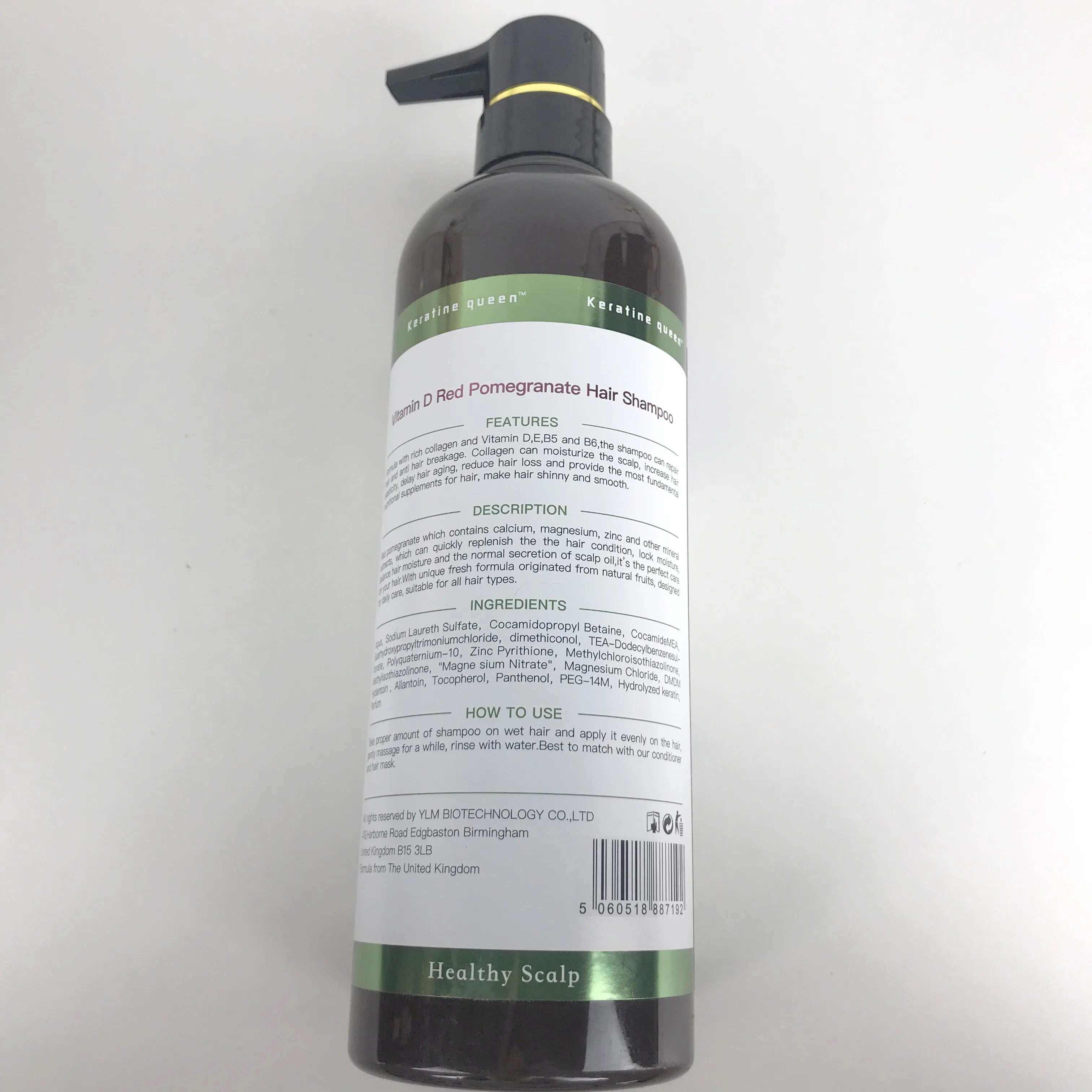 Factory direct sale is worth buying durable protein-free sulfate transparent long hair styling red pomegranate shampoo