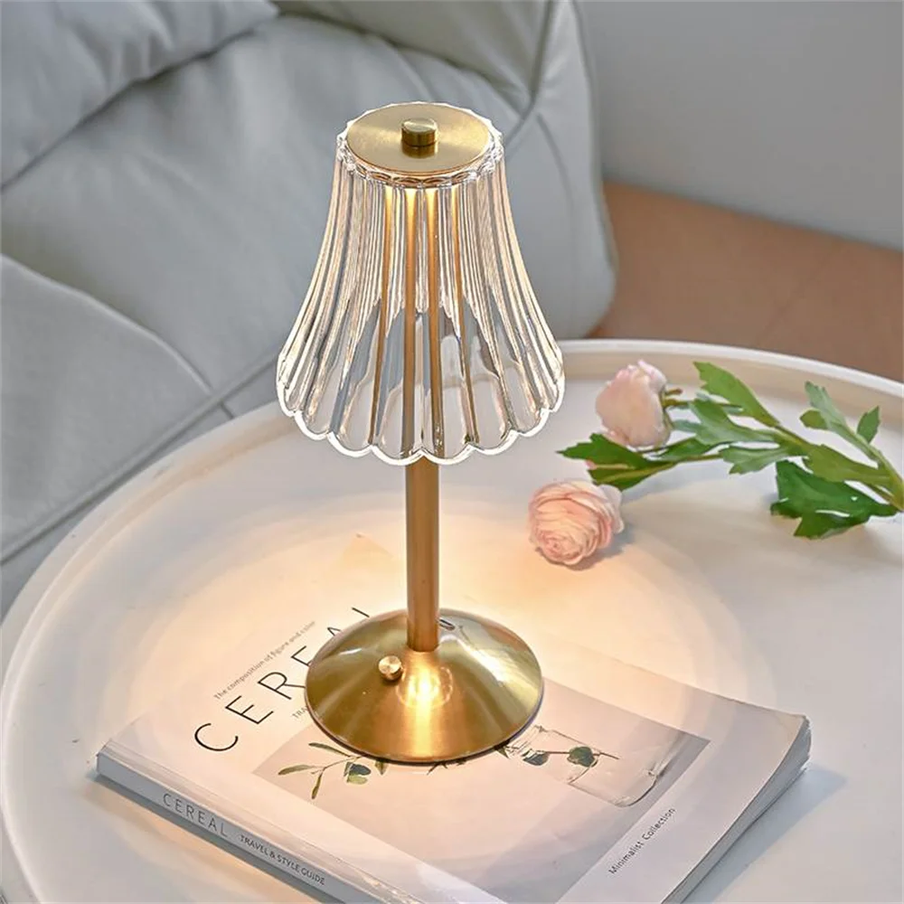 Acrylic home decor table light atmosphere creative single head bedroom reading table lamps  usb charging desk lamp