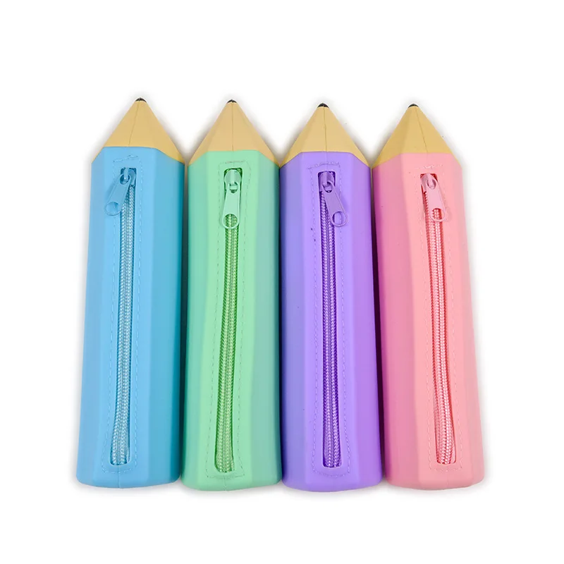 Wholesale Colorful Silicone Waterproof Pencil Cases for Stationary Supplies