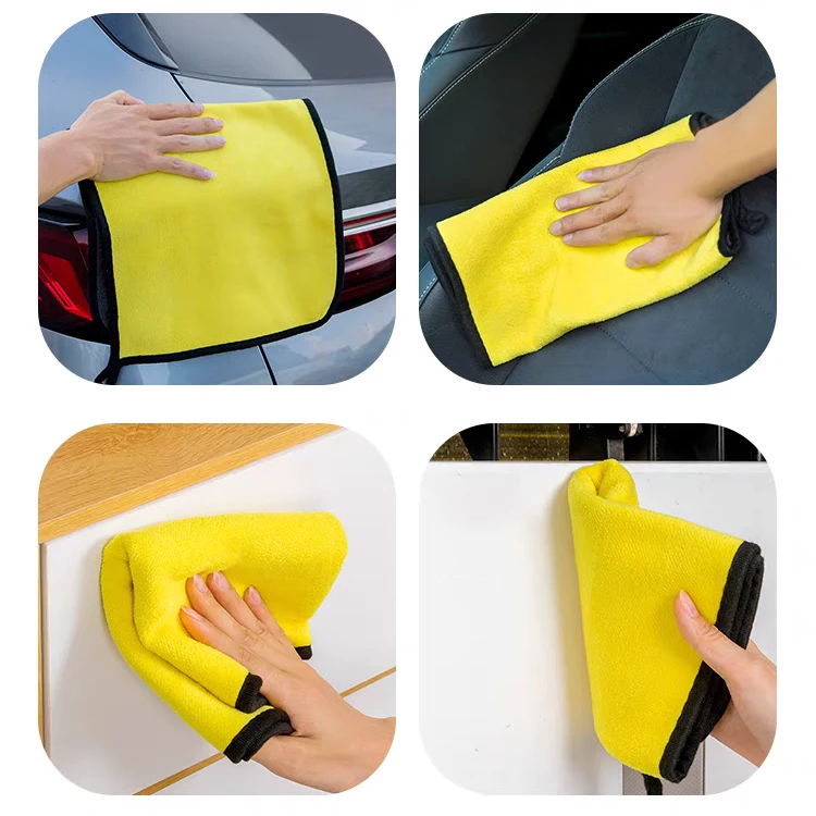 Custom logo coral fleece thicken quick dry towel car 800gsm absorbent microfiber car towel cleaning cloth wash towel for car