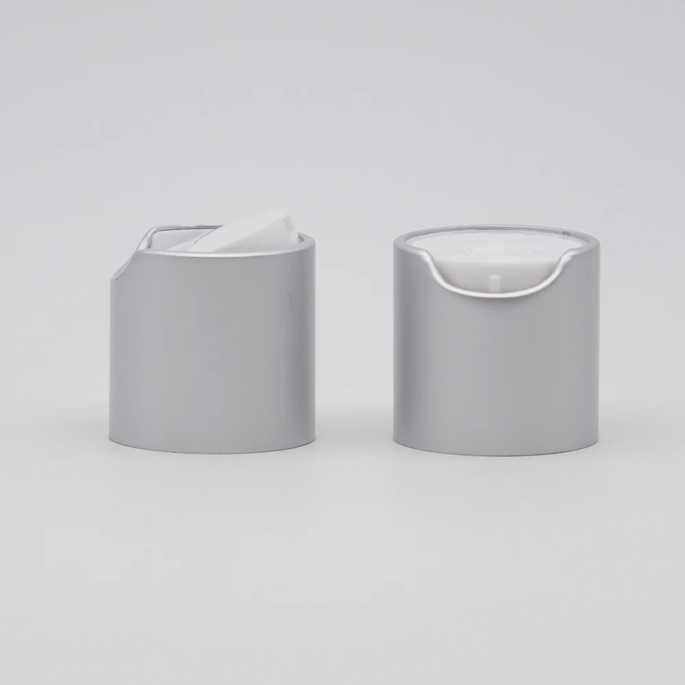 Various sizes matte Silver Plastic And Aluminum Disc Top Cap For Bottles Shampoo cap Wholesale