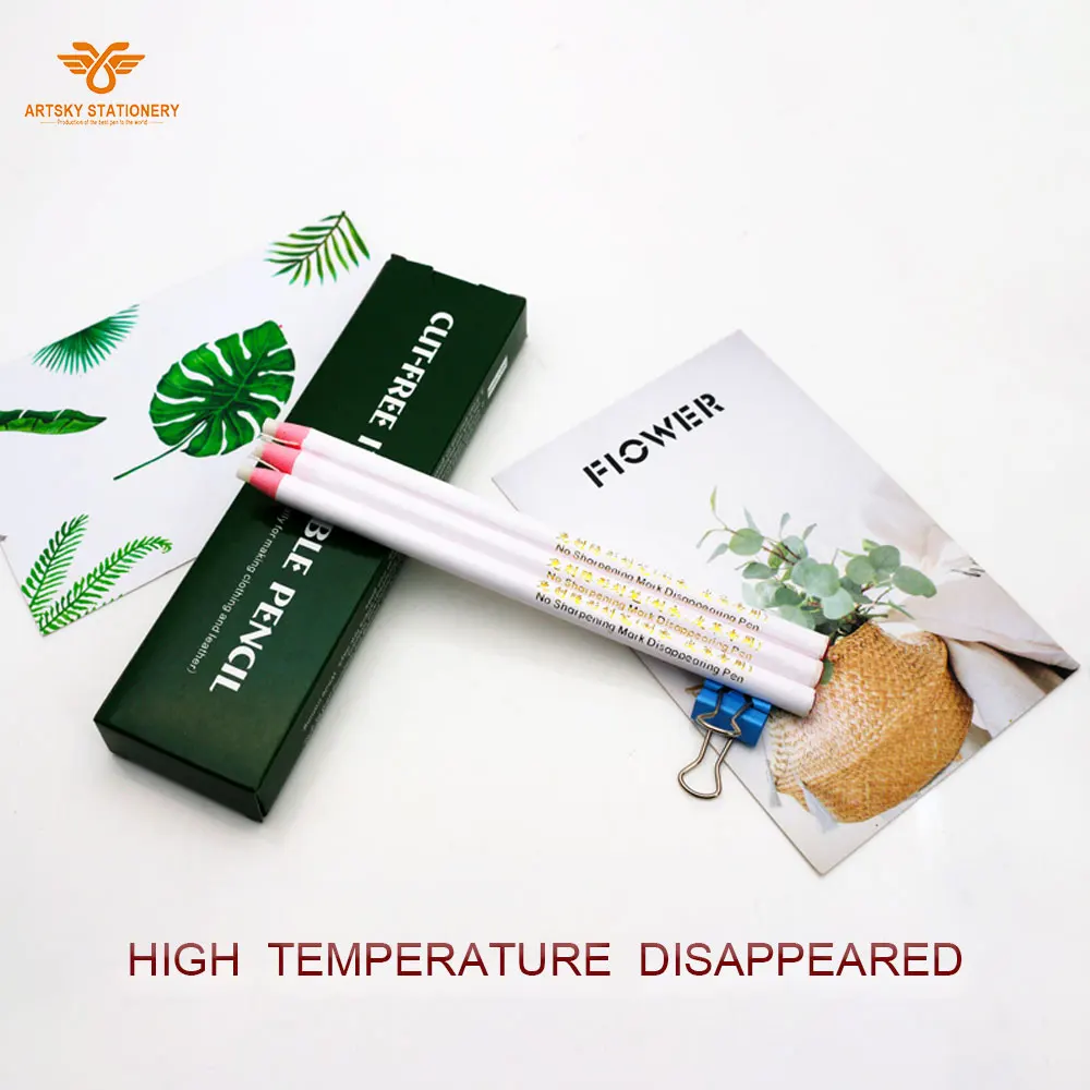 Sewing Mark Pencil White Invisible Erasable Fabric Pencils for Marking and Tracing Heat Erase Pen