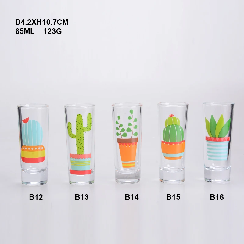 Wholesale customized promotional 2oz bullet cylinder liquor shot glass tequila glass cup souvenir shot glasses whiskey glass cup