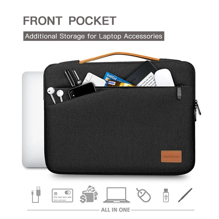 Wholesale New Fashion Light Weight Waterproof Notebook Bag 14 15.6 Inch Black Computer Case Laptop Bag For Macbook Dell HP