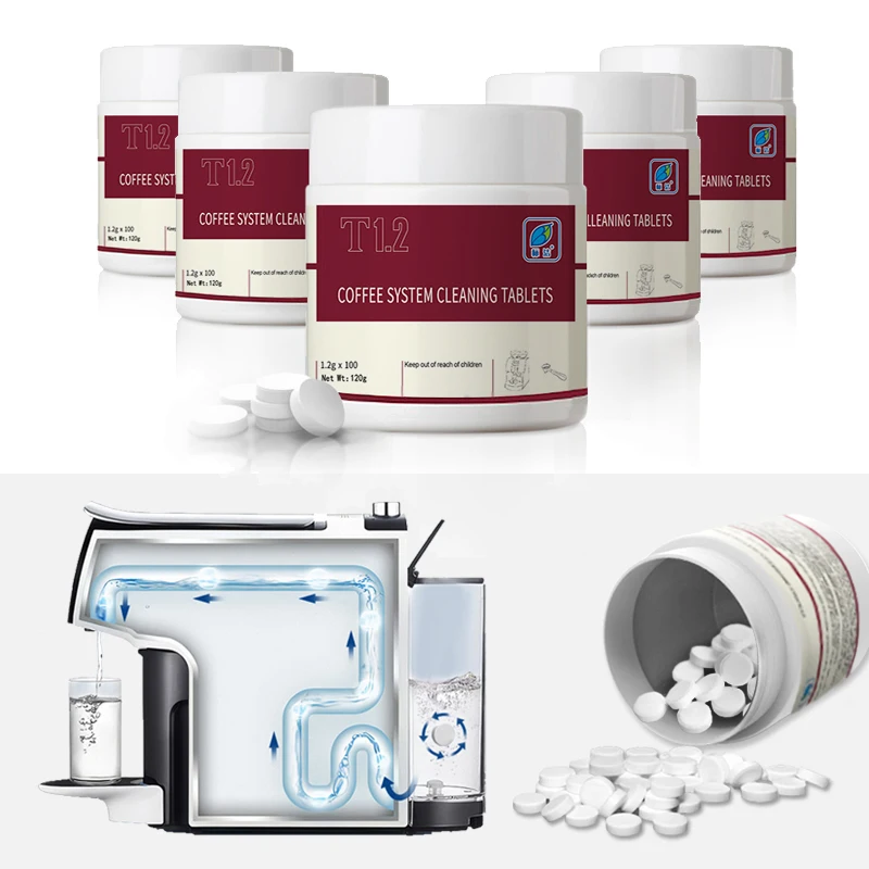 Оптовая продажа 100 шт Зеленые стерильные простые в использовании одноразовые таблетки для очистки кофемашины