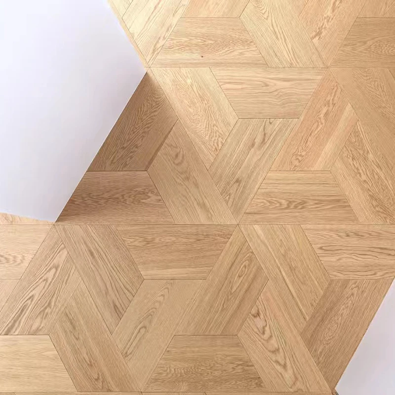 Triangle Design Ladder type Hexagon Design Oak Wood Flooring Diamond Design Art Parquet Wood Flooring