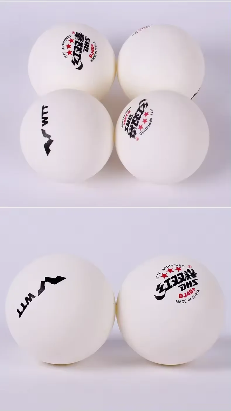 DHS DJ 40+ White Table Tennis Balls ITTF Approved WTT Series Tournament Pingpog Balls