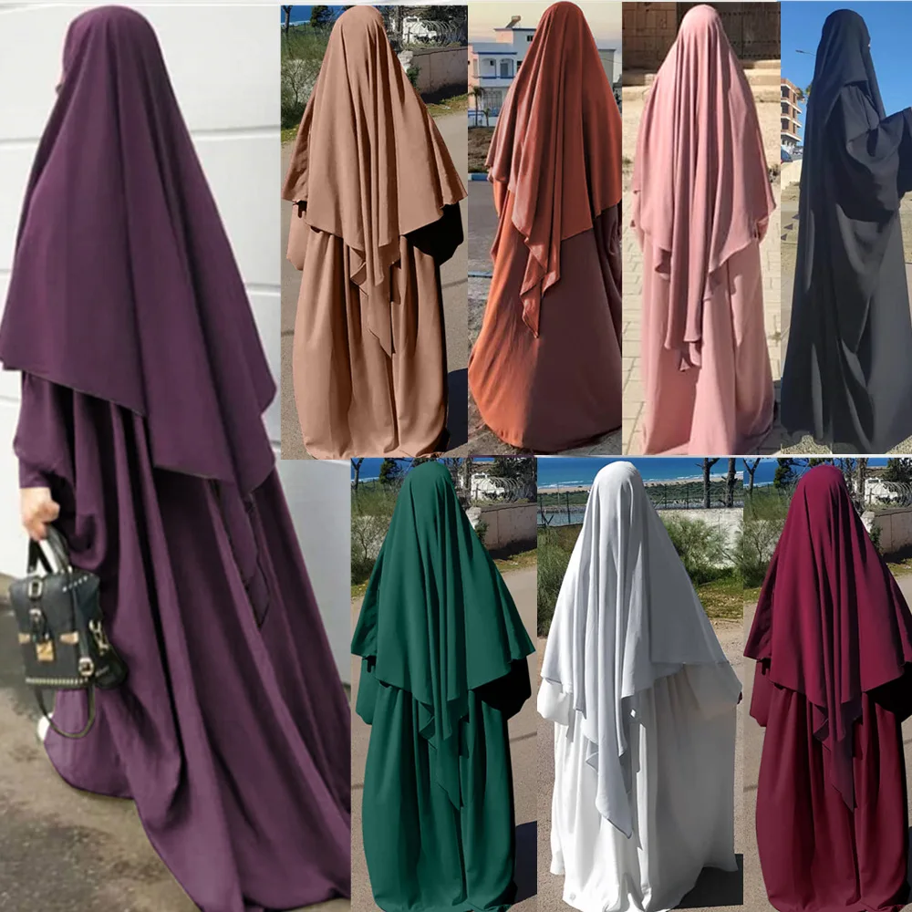  ИД молитвенная одежда хиджаб Khimar длинный 2021 Рамадан мусульманский арабский женские Абайи Топы абайя цзилбаб мусульманская Niqab