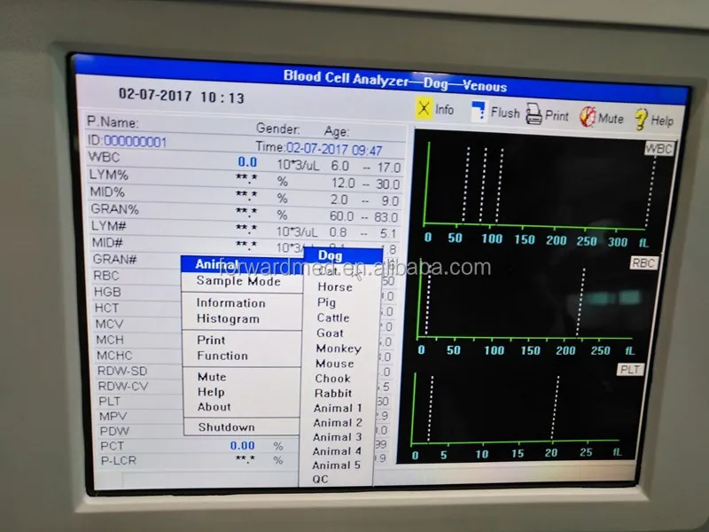 Professional Medical Devices open system 3diff cheapest veterinary Hematology Analyzer price with touch screen/computer blood c