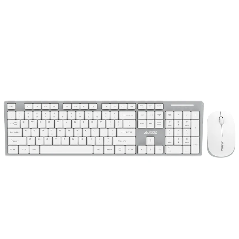 NACODEX A2080i USB 2.4G Ergonomics Wireless Keyboard and Mouse combos for Office/Home  Custom Mute Keyboard Mouse Set