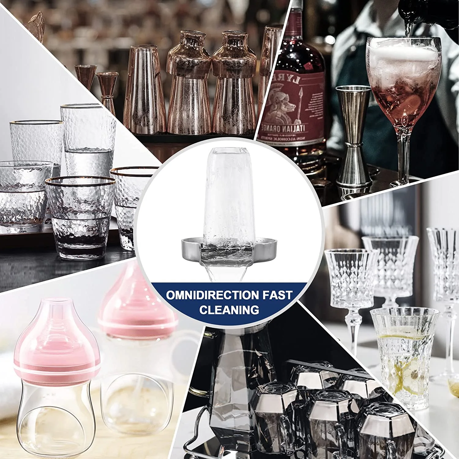 Metal Kitchen Sink Glass Rinser,Bottle Washer,Stainless Steel