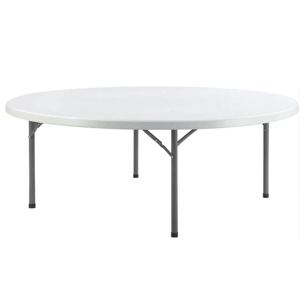 Factory Direct Sale Outdoor Banquet Wedding Garden Events Restaurant White Plastic Folding Round Table