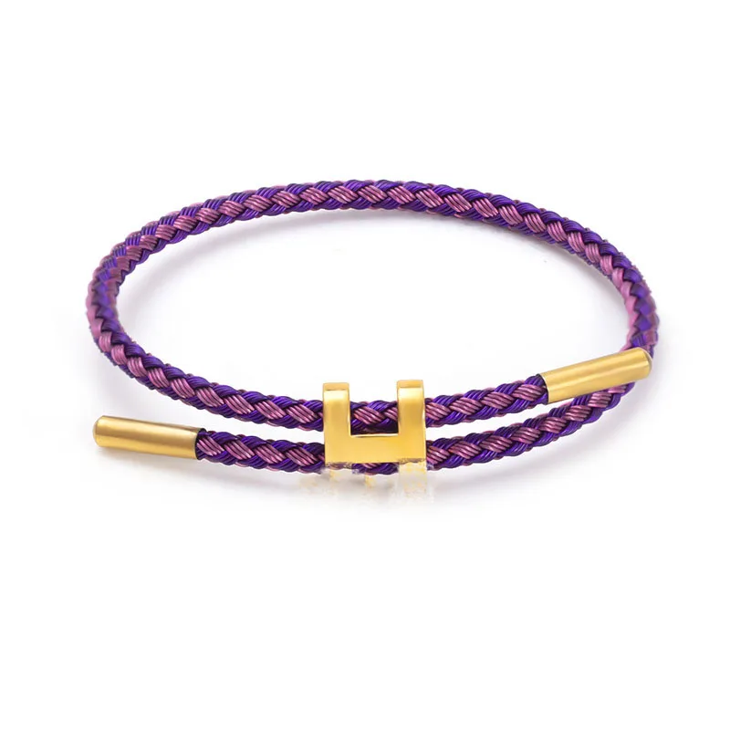 High Quality Adjustable Stainless Steel Bracelet Multicolor String Braided Thread Rope Bracelet for Women and Men