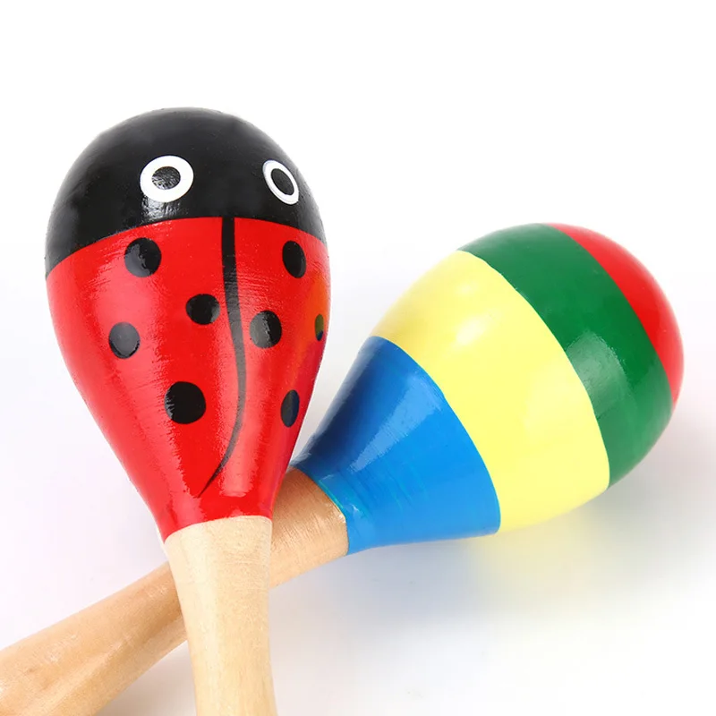 Детские Образовательные деревянные музыкальные игрушки Maracas персонализированный цветной песочный молоток для