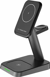 Magnetic Wireless charger  15watt 3 in 1 fast Wireless phone Charging Station with QC3.0  for iPhone14 Pro Max/AirPods/iWatch