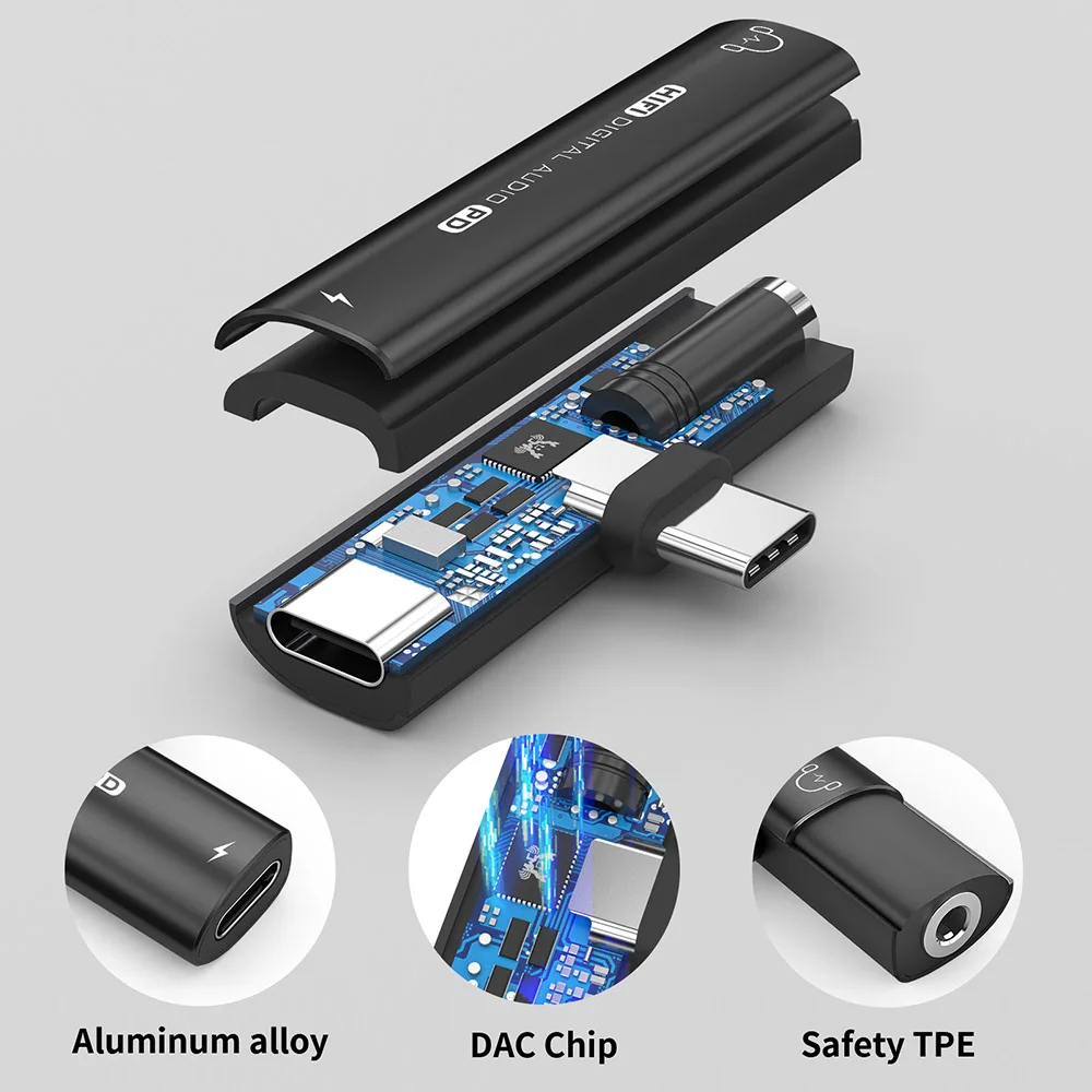 PD 3A Fast Charging Type C To Type C 3.5mm Connector USB Converter Adapter For Laptops Headphones