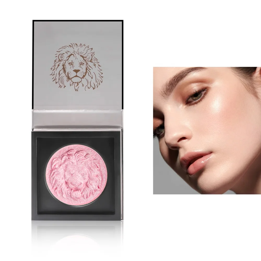 New design the lion pattern highlighter powder shimmer face highlight press powder