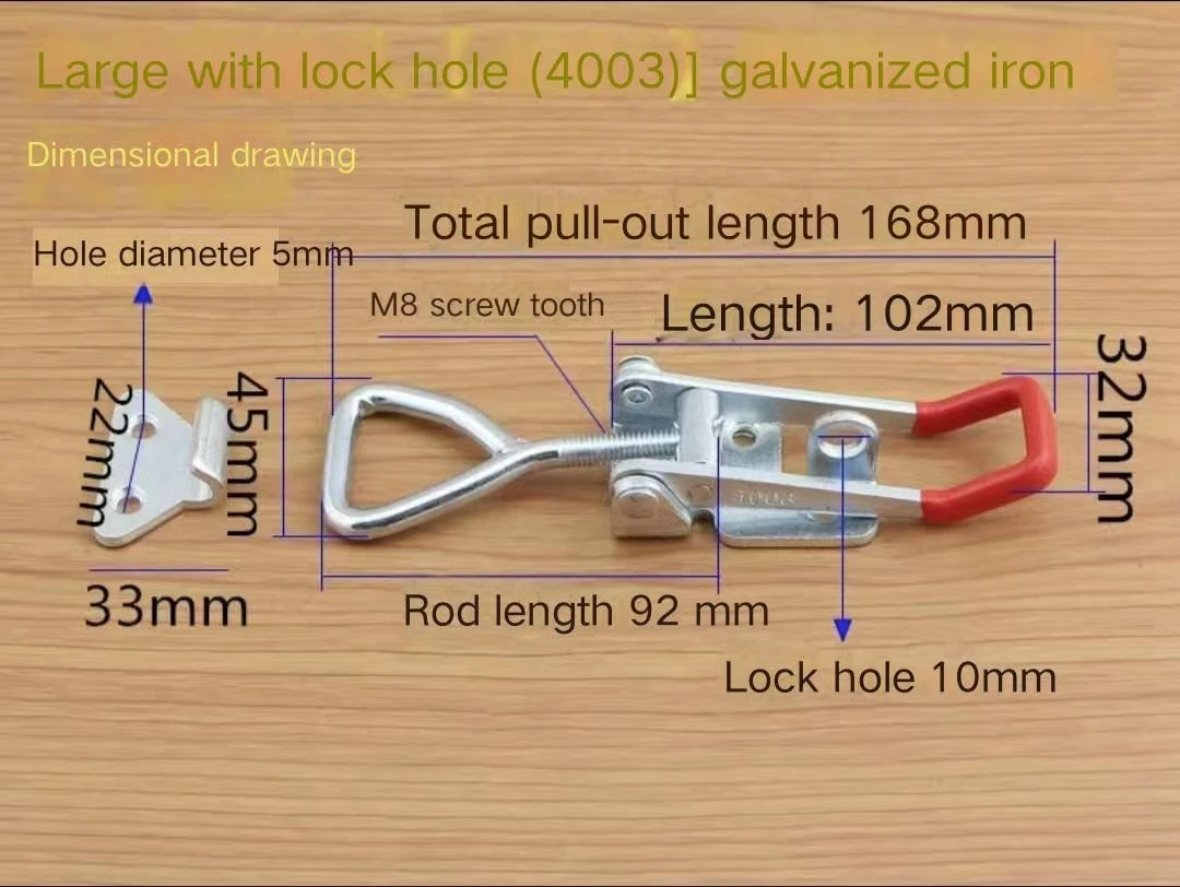 4001 4002 4003 Gravity  Inox  Adjustable Clip Type Door Cabinet Fastener Metal Toggle Hasp Toggle Latch Toolbox Latch