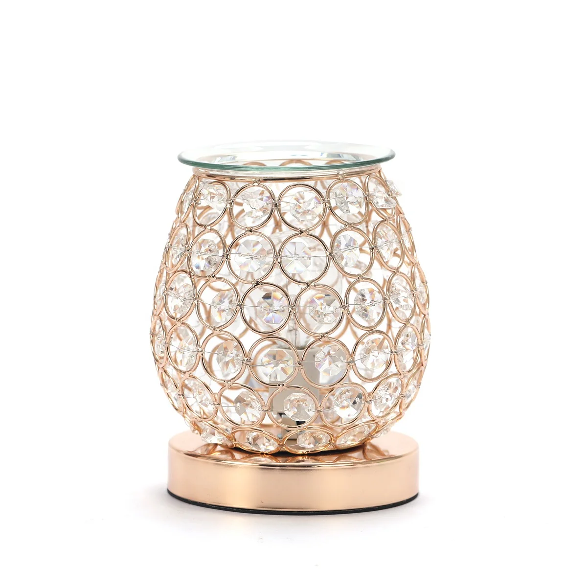 Hot Sale Popular Decorative Diamond Gold Frame Electric Tart Wax Warmer For Home Fragrance