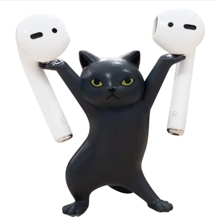 Подставка для наушников с изображением танцевального кота AirPods 1 & 2 и