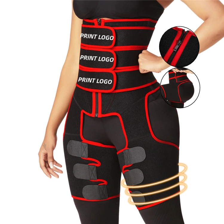 Logo Service Bands Waist Trainer 3 Strap Neoprene Custom Waist Trimmer Belt