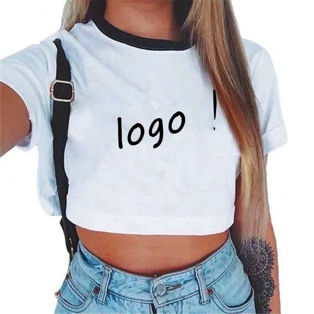 Fashion Women T shirt Tops Tee Tops Short Sleeve Female T Shirt Casual Cute Cropped Top Woman Clothing