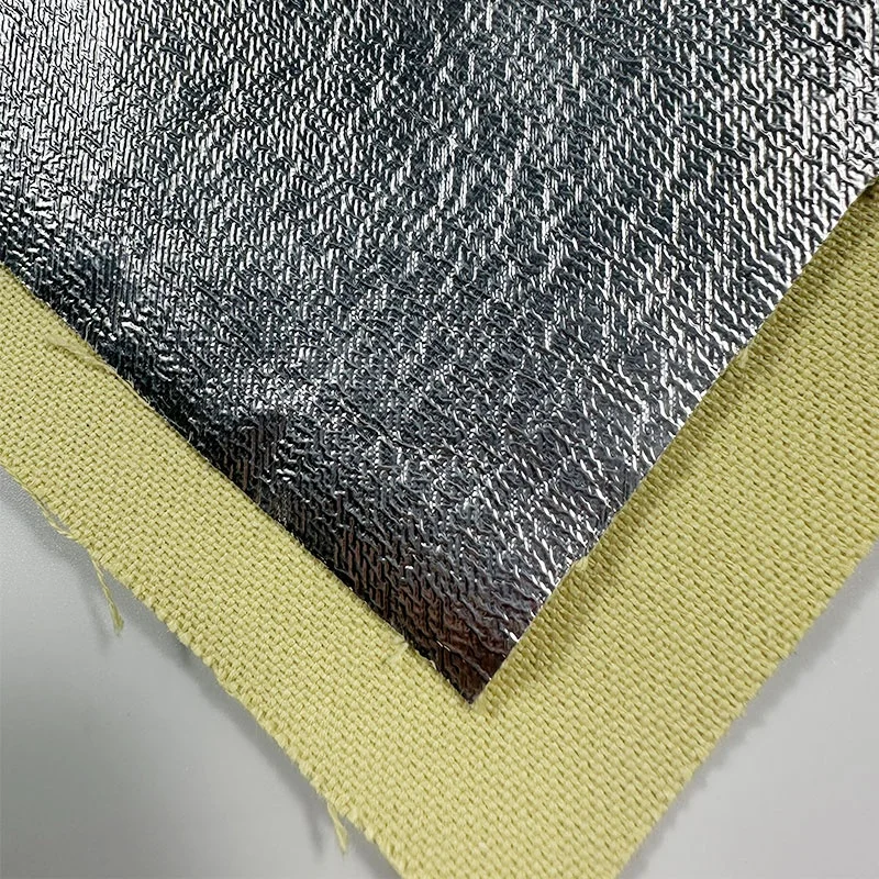 Silver aluminized Para-aramid blend Cloth Heat resistant aluminum foil aramid  fabric