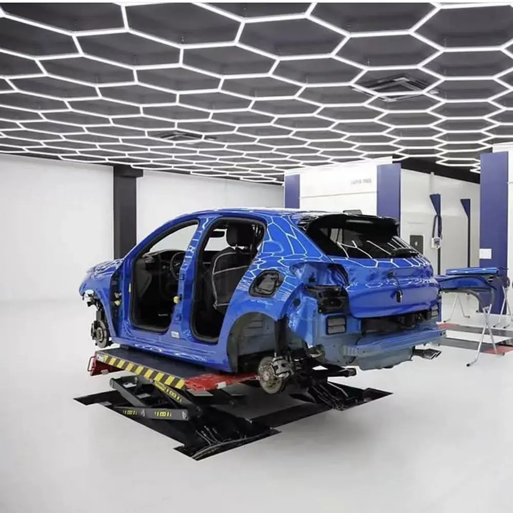 Industrial Plastic Garage Hexagon Lights Rgb Showroom Led for Auto Workshop Manufacturer in China