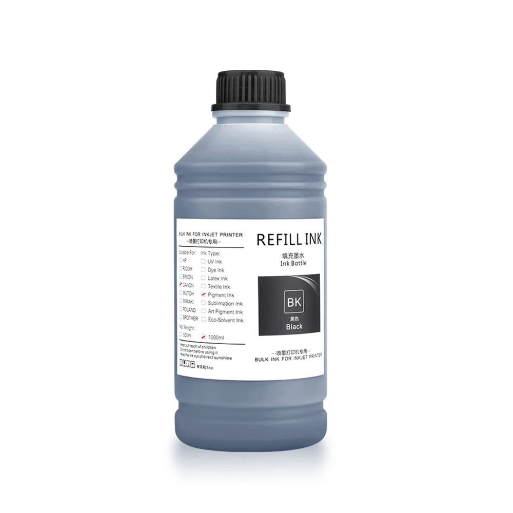 Ocbestjet 1000 Bulk 12 Colour Black Label Korea Pigment Ink For Canon Pro 540 TC 20 IP8750 PFI-120 Pixma Machine