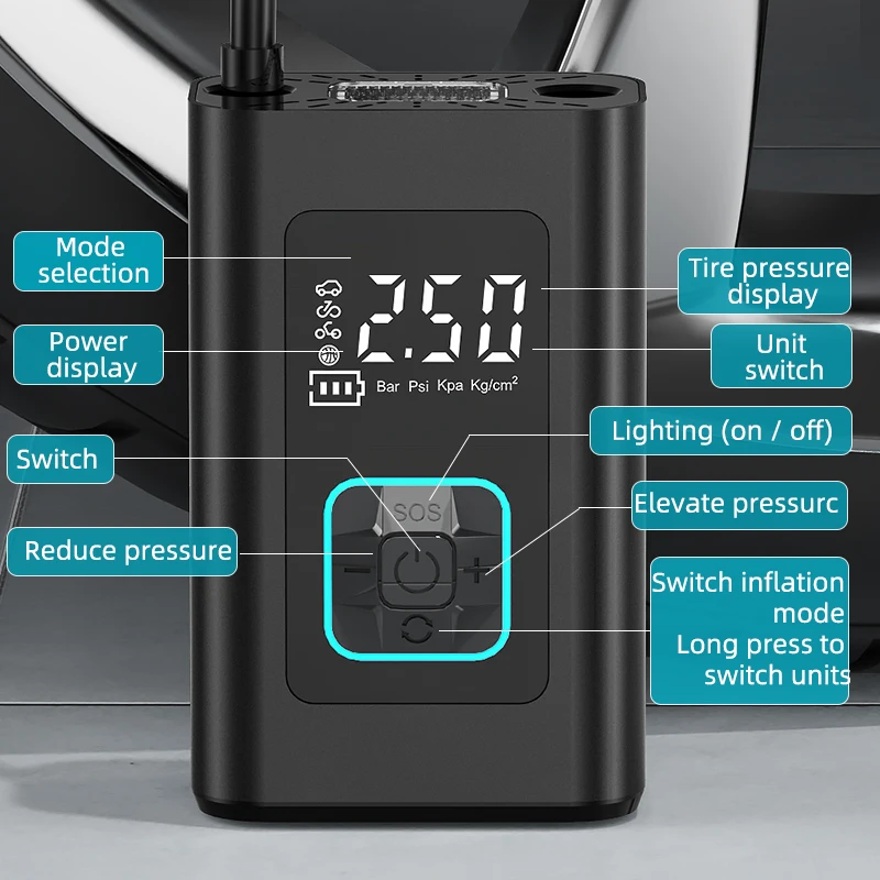 DC 12v Tire Inflator Heavy Duty Double Cylinder Portable Car Air Compressor Pump Inflator 150 Psi For Car SUV Tire Inflator