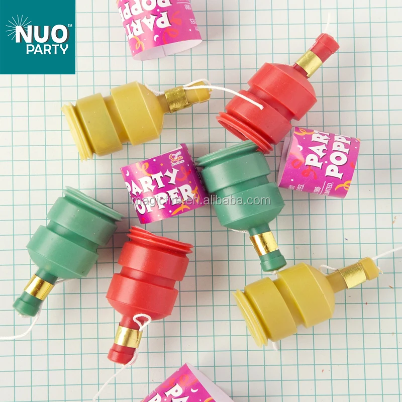 Rose red metallic streamer party poppers color metallic paper bottle customized