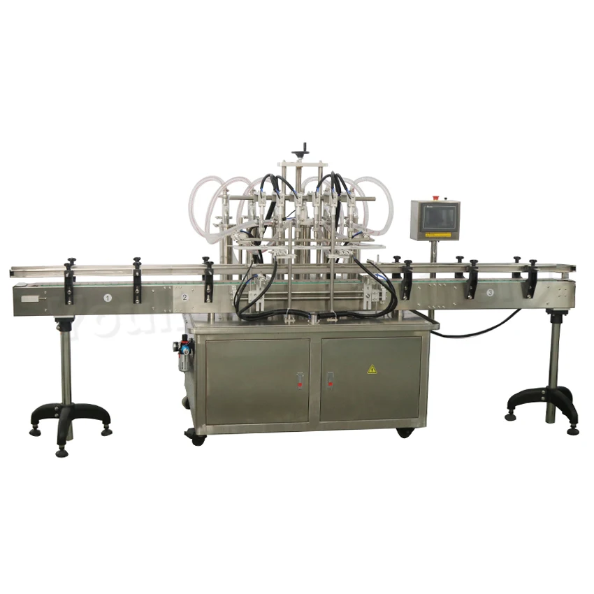 YT6T Automatic Pneumatic 6 Nozzle Filler Machine Oil Lotion Juice Milk Water Bottle Liquid Filling Machine