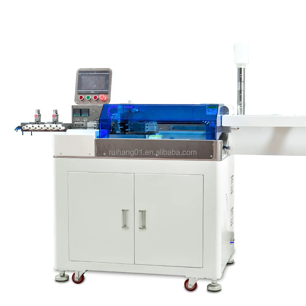 Fully automatic wire cutting, stripping, twisting, tin dipping, single and double head crimping, double head tin dipping machine