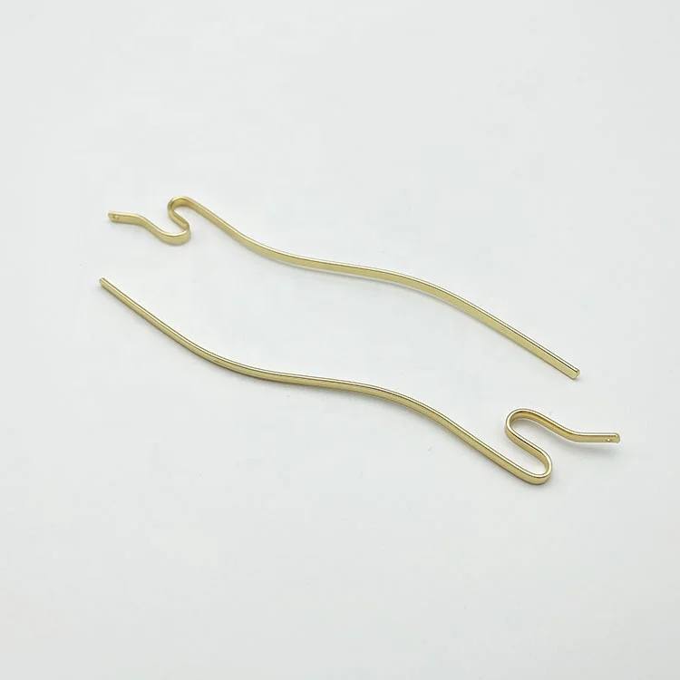 Wholesale yiwu wavy hairpin simple design plain hair pins iron copper metal hair chopsticks accessories for women girls