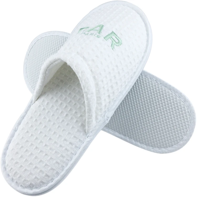 Cozy Wholesale Disposable Waffle Spa Hotel Slipper with Customized Logo