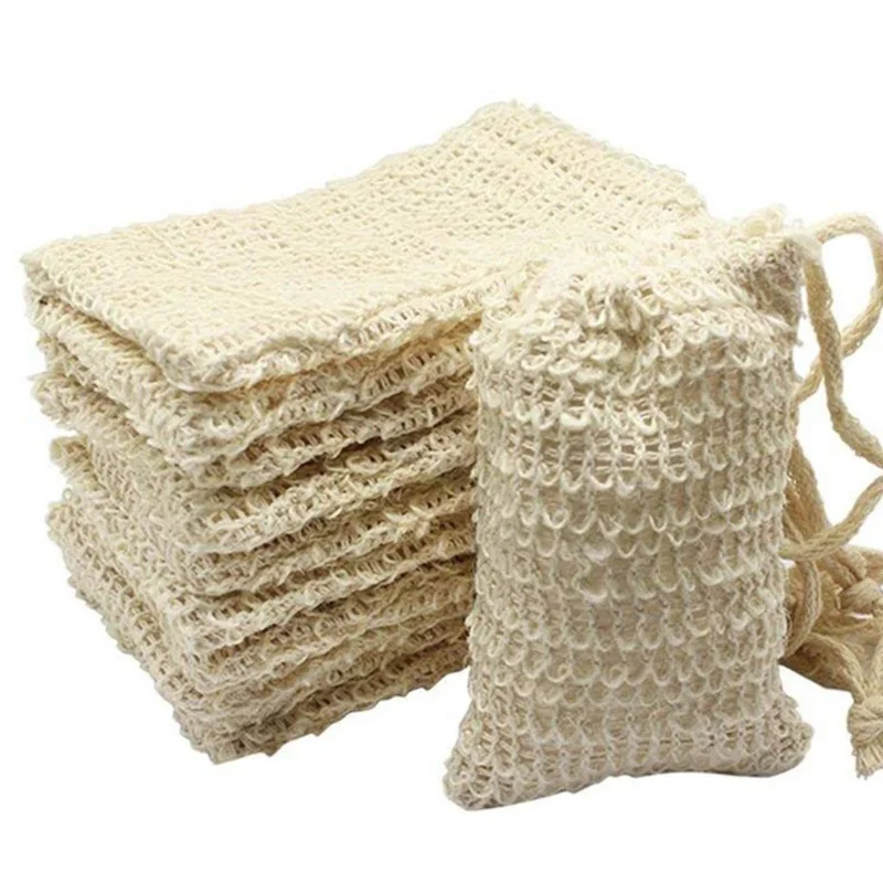 Оптовая продажа высокое качество Пользовательский логотип этикетка натуральный цвет сеточка для мыла из