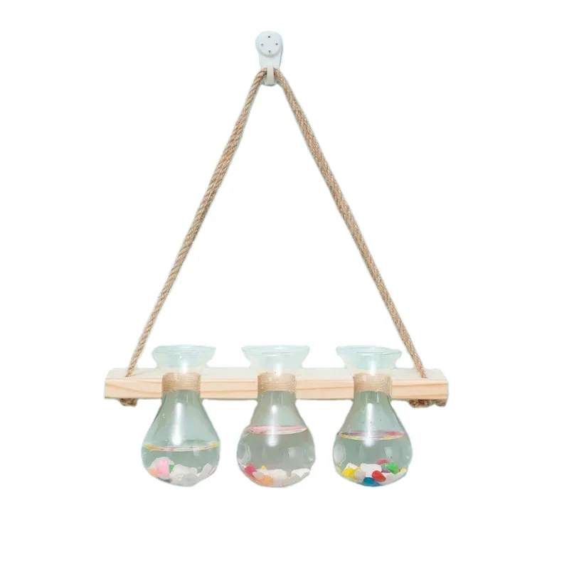 1 tier 3 tier hydroponic plant vases wall mounted hanging flower vase stand plant test tube wooden stand